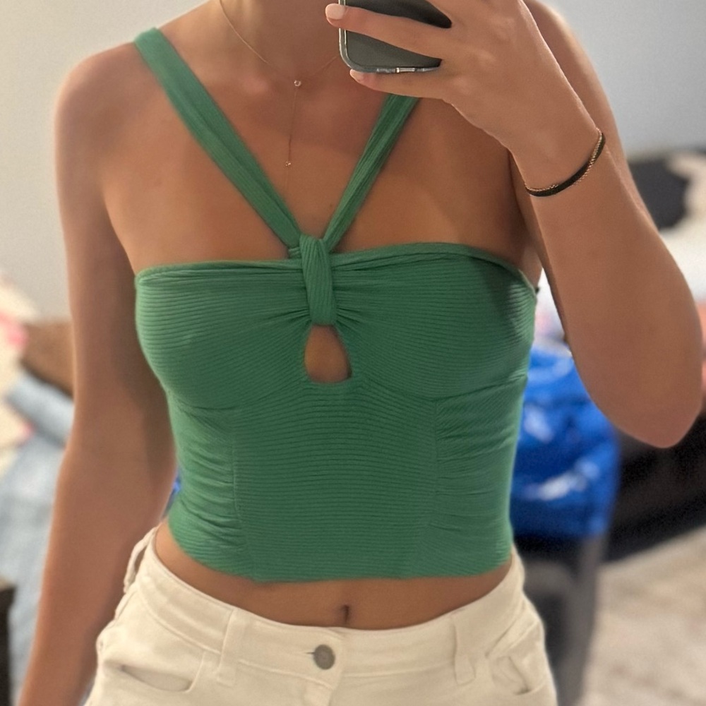 Green crop top